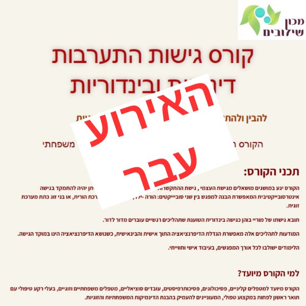 קורס גישות התערבות דינמיות ובינדוריות